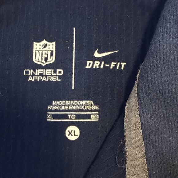 Dallas Cowboys Pullover Mens XL Blue White NFL Football Nike Dri Fit Quarter Zip - Picture 6 of 12